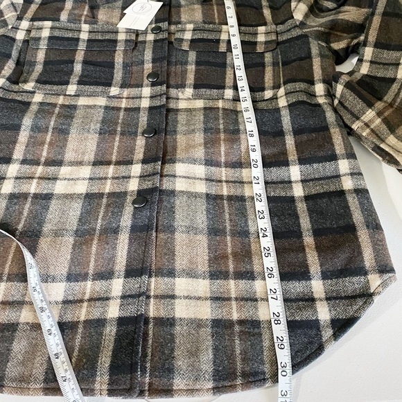 Divine Heritage XS NWT Wool Blend Plaid Check Belted Tie Waist Work Shirt Jacket - Picture 11 of 14